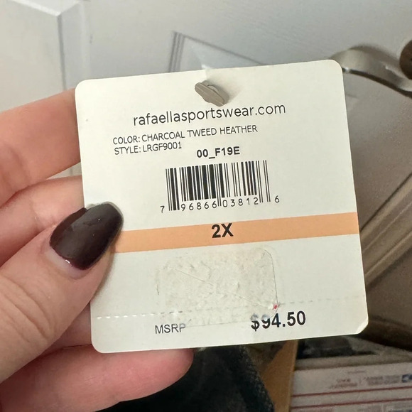 RAFAELLA NWT Charcoal Tweed Heather Checkered Black and Gray Zipper Size 2x - Picture 6 of 7